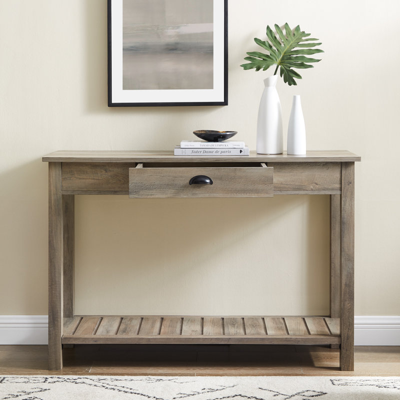 Cadhla 48" 1-Drawer Console Table, Gray Wash