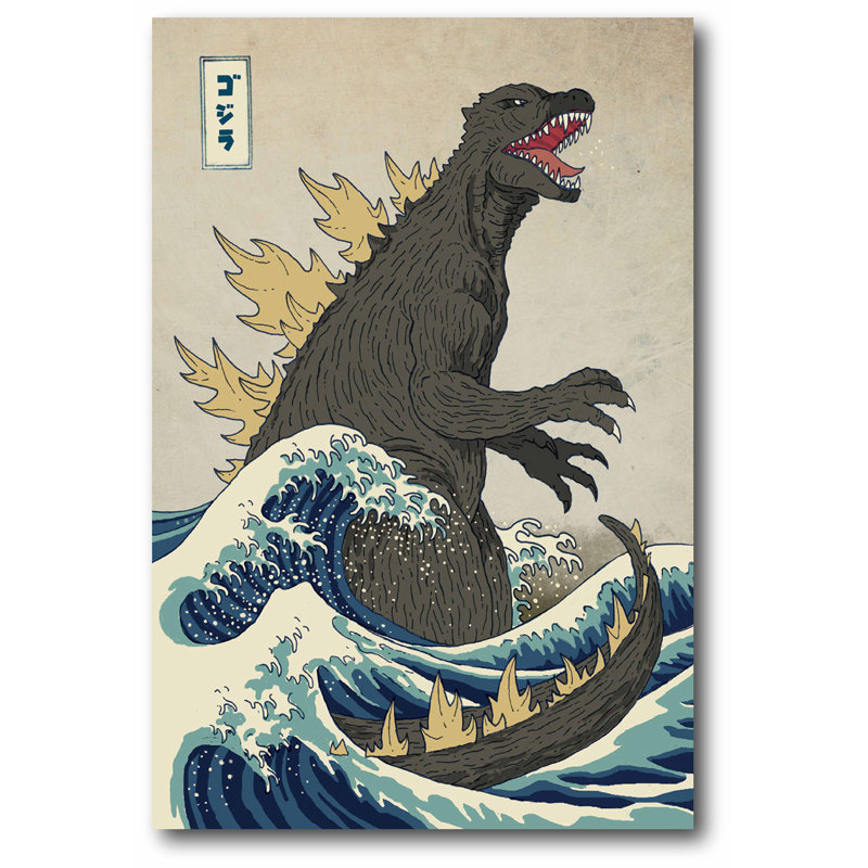 « the great monster off kanagawa », reproduction d’impression sur toile tendue