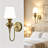 Modern Vintage Wall Sconce With Glass Shade, Antique Brass Hardwired Wall Light Fixture For Bedroom, Living Room, Bathroom And Vanity, Single Mounted Lamp With E12 Base