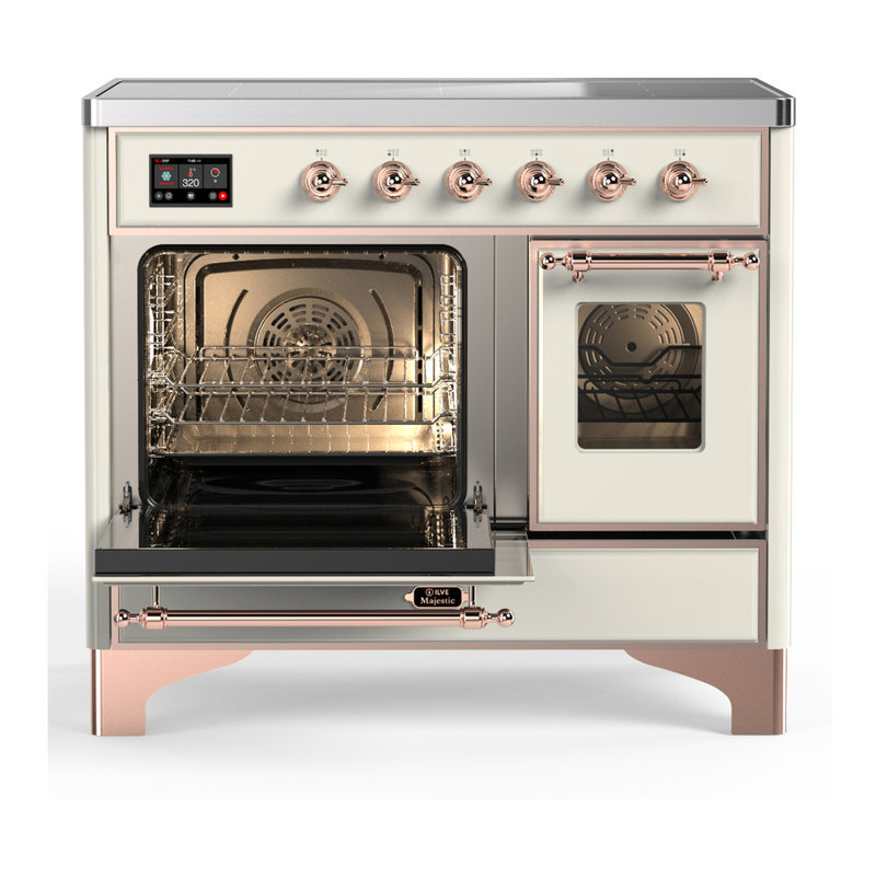 Majestic III Series 40 Inch Induction Range with 6 Induction Elements in Antique White (Copper Trim), Copper, Antique White