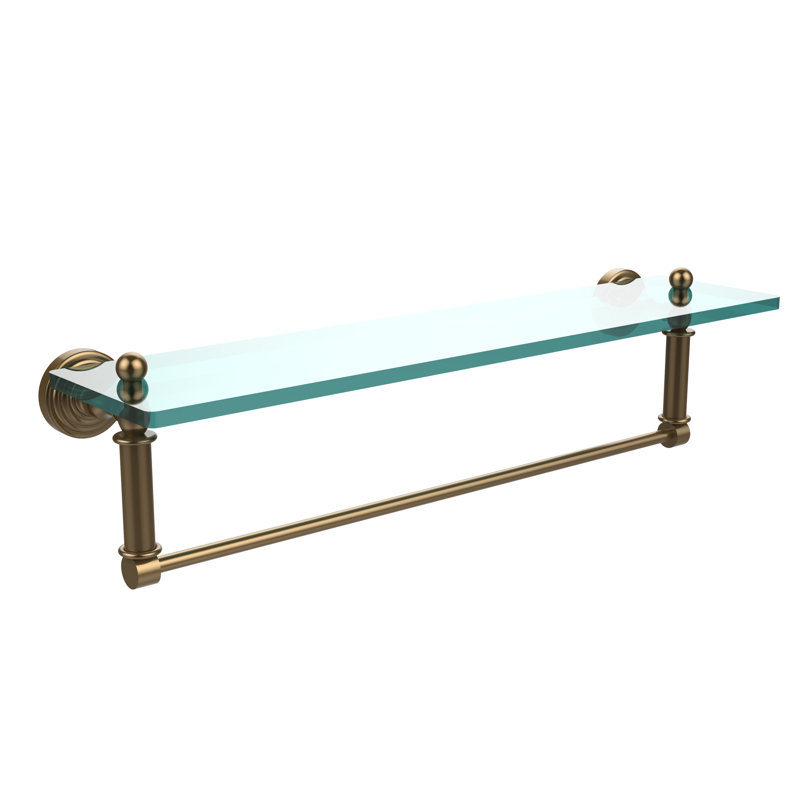 Beresford Bracket Shelf with Towel Bar, 22" W x 5" H, Brushed Bronze