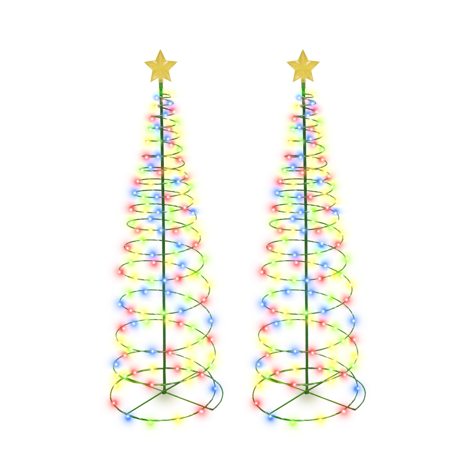 Christmas Tree Lighted Display, Blue/Red/Green