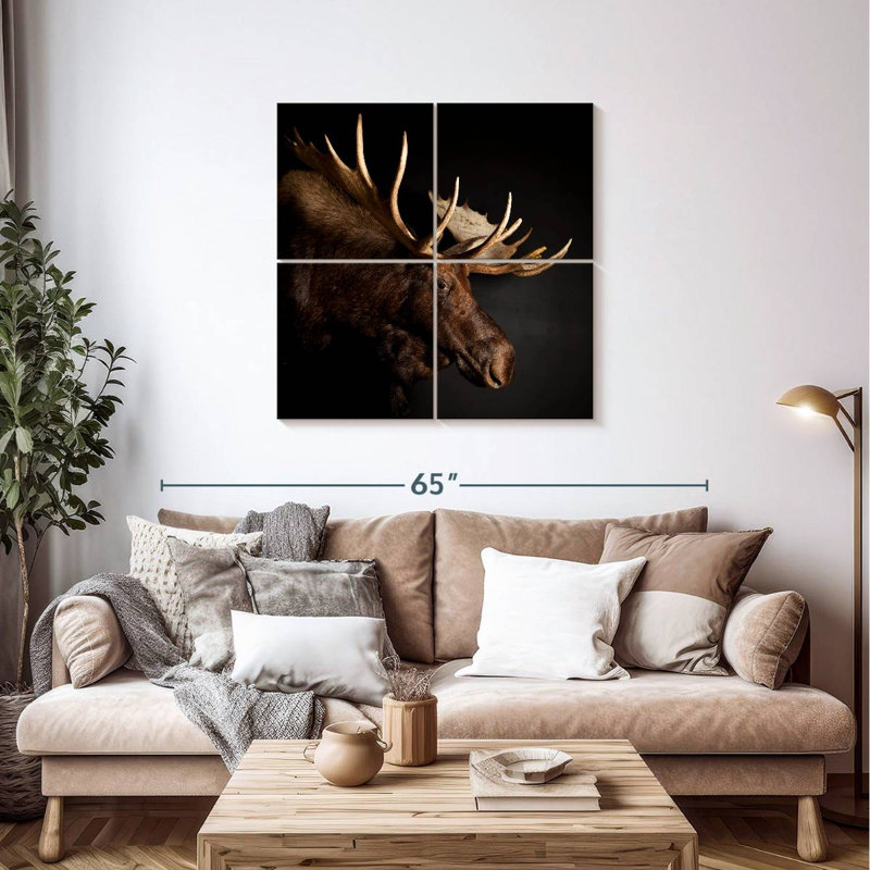 Brampt Antlered Moose, 38'' H x 38'' W