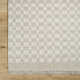 Lavande Checkered Wool Area Rug in Tan/Ivory