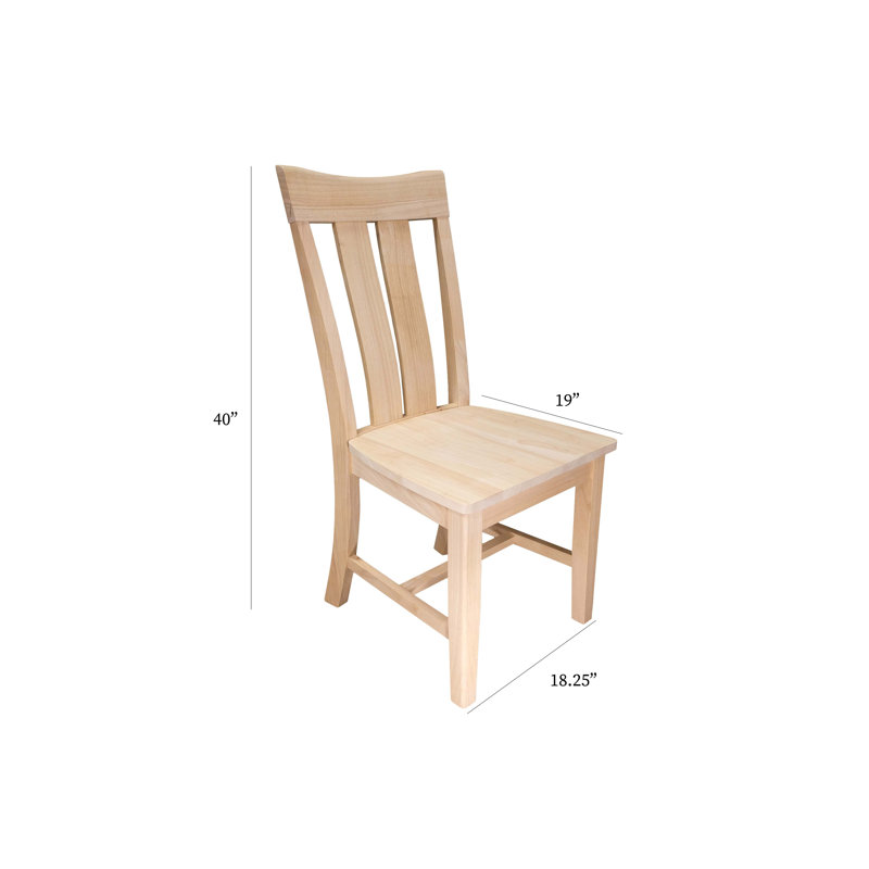 Black Solid Wood Slat Back Side Chair Set of 2