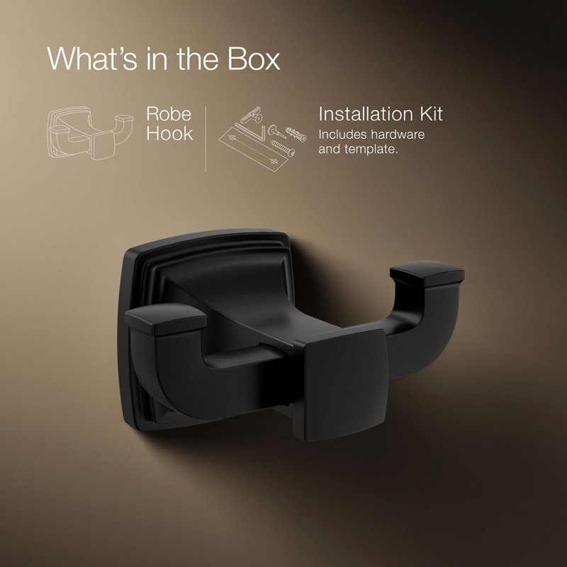 Wall Mounted Robe Hook, Black