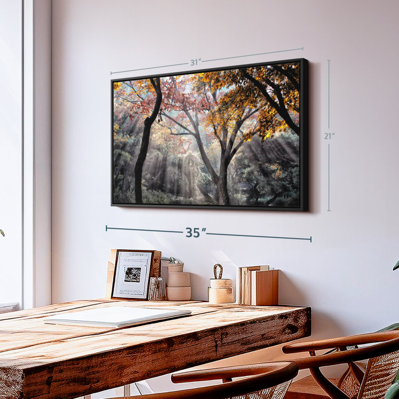 " Forest Sun Rays ", 31" H x 21" W