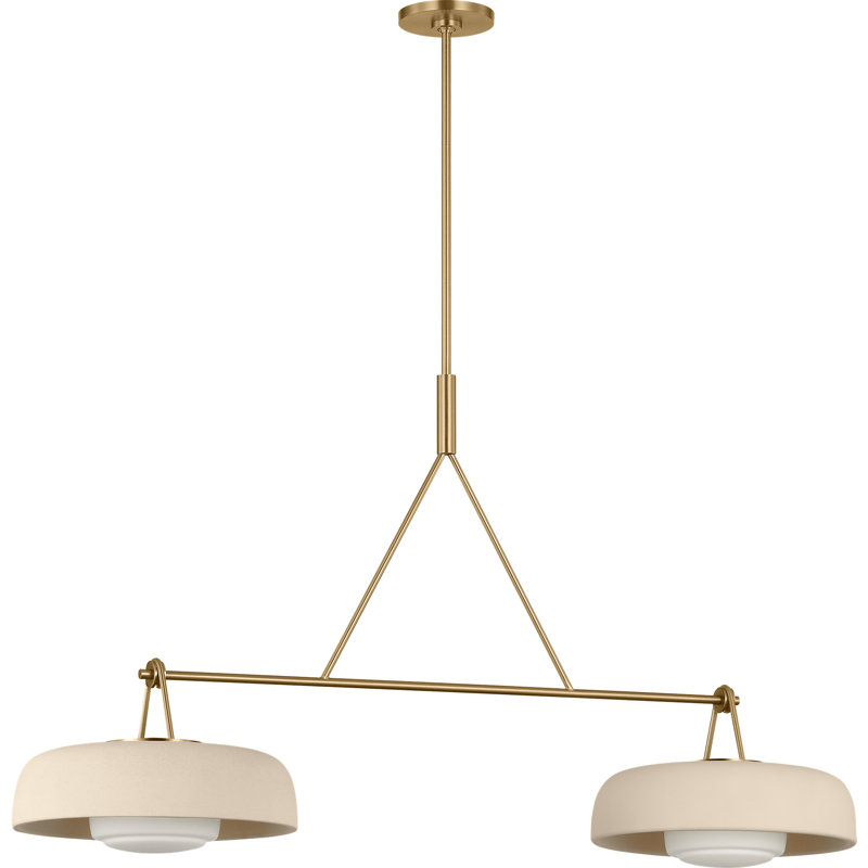 Liora 2 - Light Chandelier, Ivory, Estate Brass