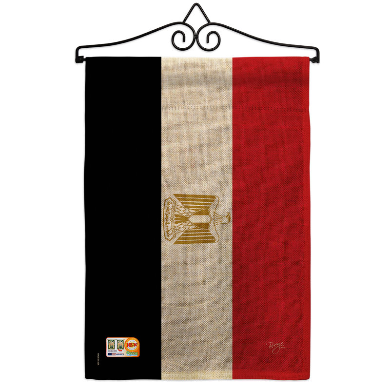 L’égypte du monde en toile jute à 2 côtés 19 x 13 po ensemble de drapeau