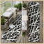 8' Runner Black and White Abstract Washable Non Skid Indoor Outdoor Runner Rug