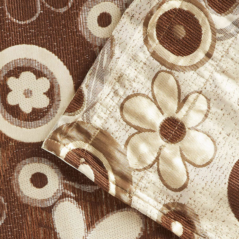 Merlene Floral Tailored Window Valance, Brown / Gold