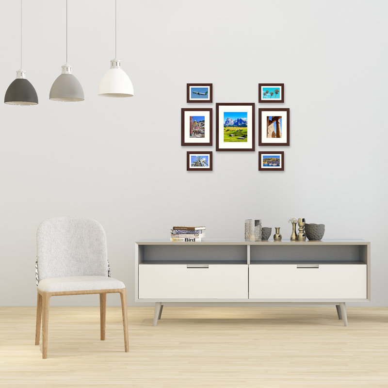Ensemble de cadres photo MDF Gallery - Basics by Wayfair ™, Noyer