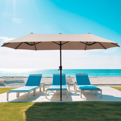 Arlmont & Co. 13FT Patio Umbrella with 12 Sturdy Ribs, Crank