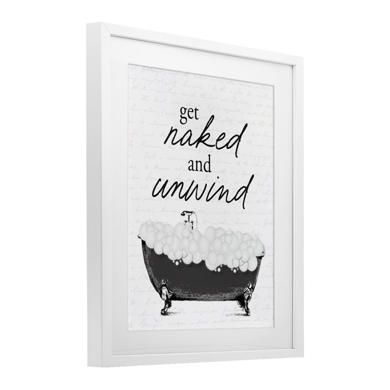 «Unwind Bubble Bath», impression sous verre encadrée, H 21 po x l 17 po, Cadre blanc côtier