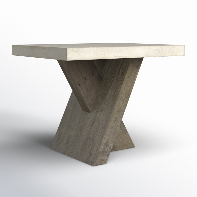 Durant End Table By Classic Home, Beige White/Gray