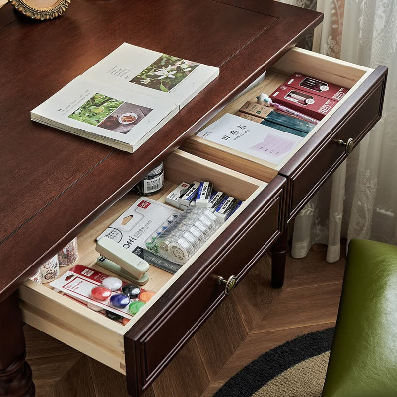 Bureau rétro de style américain, H 29,72 po x l 39,37 po x P 23,62 po