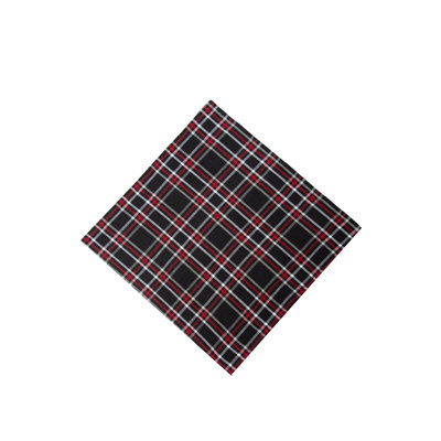 Happy Poinsettia Plaid Woven Cotton Napkin