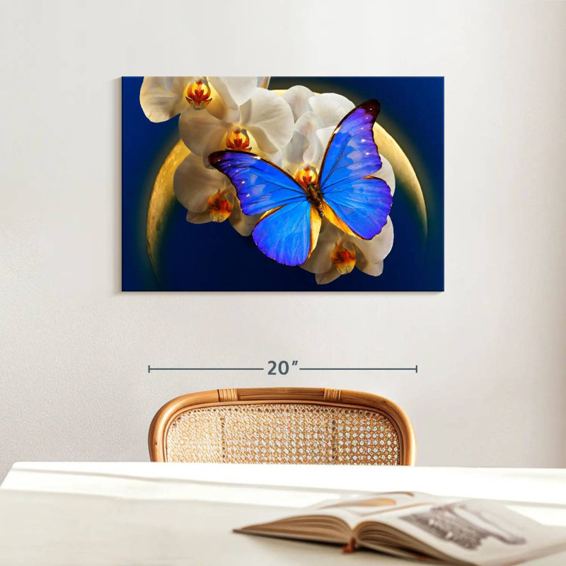 Moonlit Morpho Butterfly, 16" H x 24" W