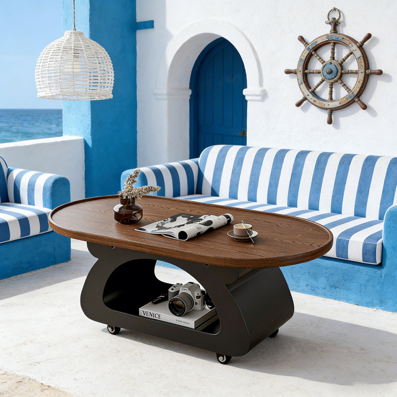 Table basse Minimalist, 18.11" H x 39.37" L x 19.68" W, Noir