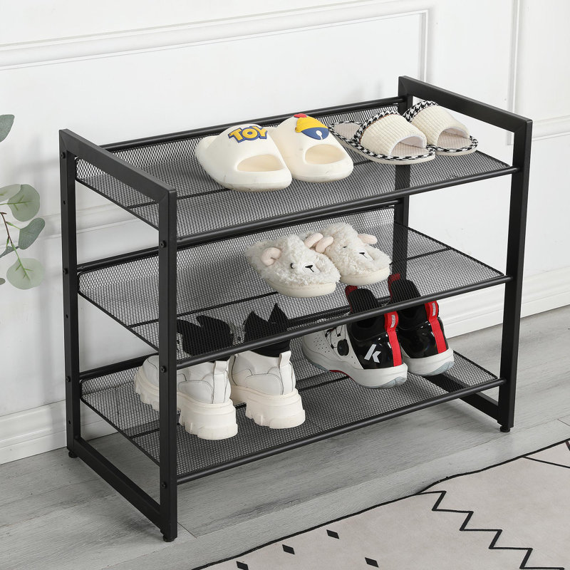 3-Tier Adjustable Shoe Rack, Freestanding Shoe Storage Organizer With Storage Shelves Suitable For Front Door Entrance, Entryway