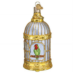 Ornement figurine suspendu cage à oiseau