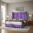 Gerasim Queen Bed Frame with 57" Tall Headboard, Velvet Upholstered Platform Bed,Purple-1935209612-1935209615