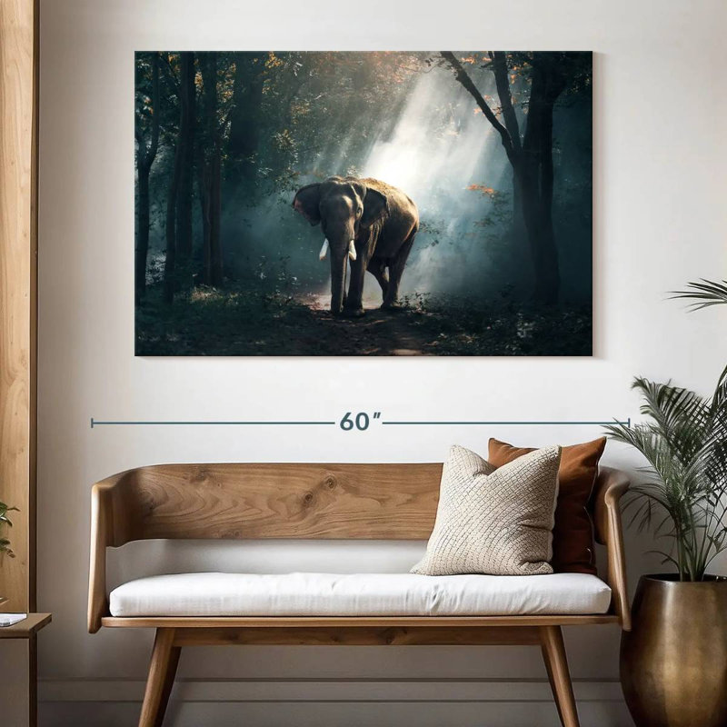 Éléphant de jungle Brampt ensoleillé, H 34 po x l 51 po