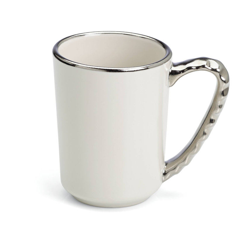 Truro Handmade Porcelain Coffee Mug, Platinum