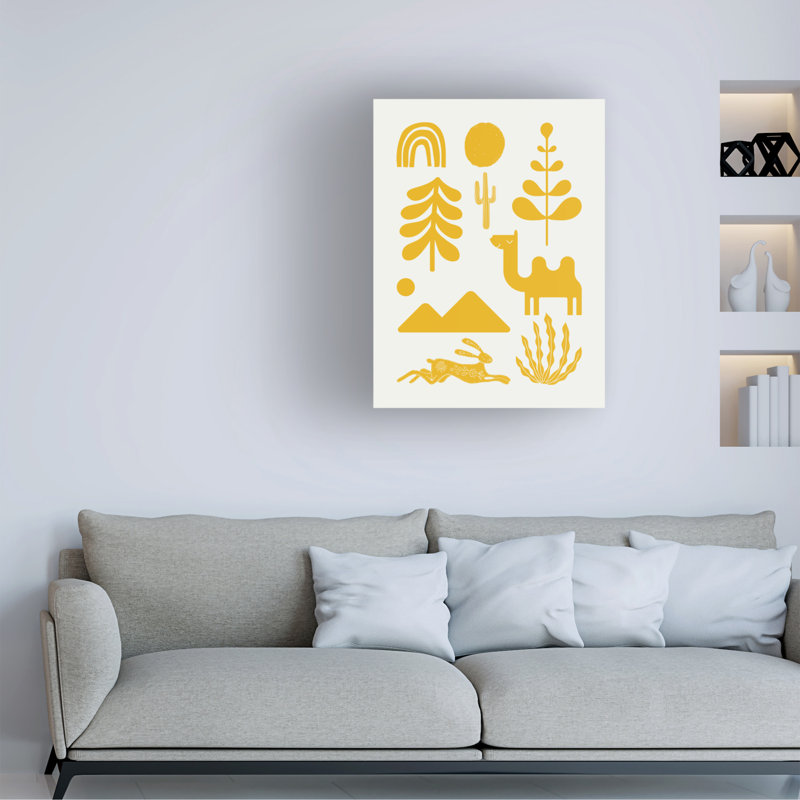 Art sur toile jaune Little Dean, H 14 po x l 19 po