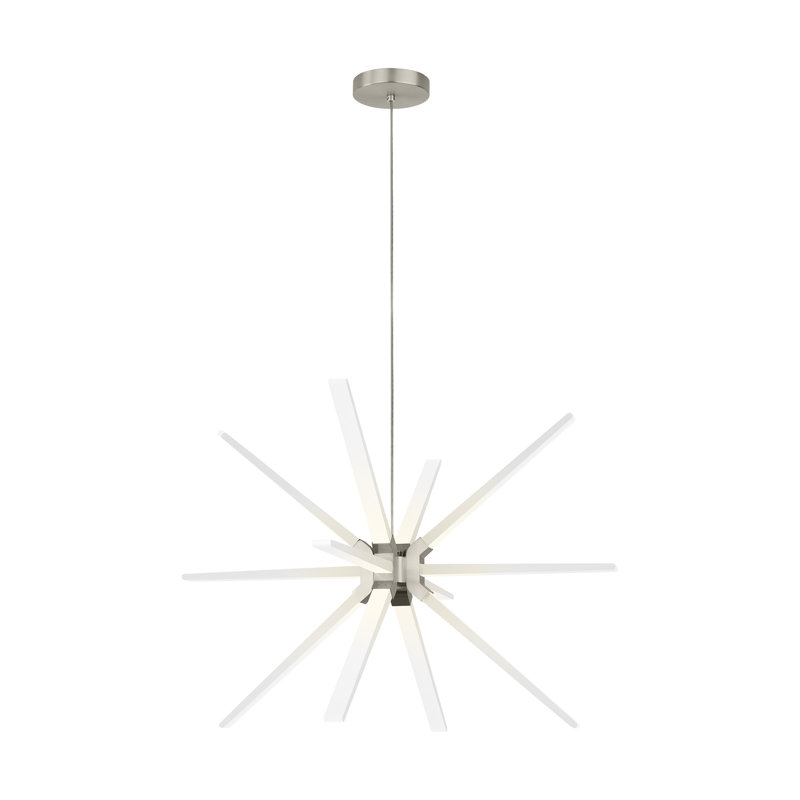 Photon 18 - Light LED Chandelier, Satin Nickel, 31.8" H x 48" W x 48" D