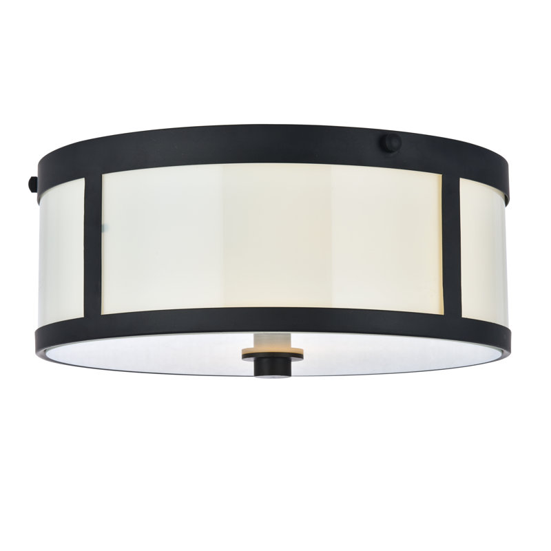 Sturgis Flush Mount, Flat Black/White
