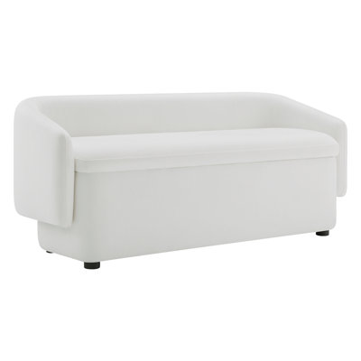 Banc de rangement rembourré en mélange de polyester Bredon
