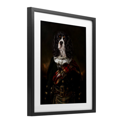 Kilted Companion Dog Framed Print Under Glass, design by Kelley Parker