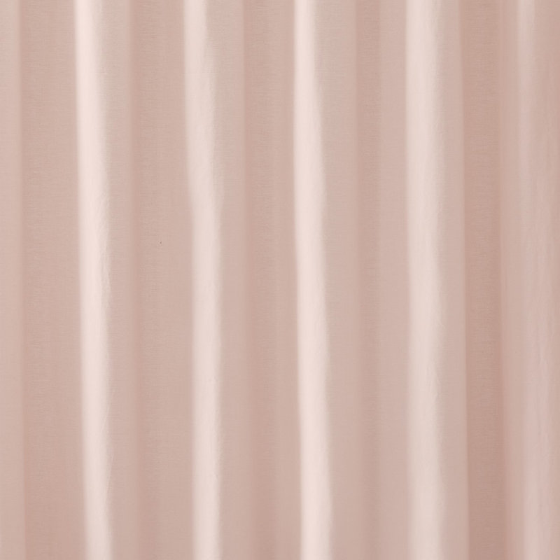 Ebern Designs Solid Cotton Percale Shower Curtain, Blush
