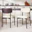 Ensemble de 2 chaises de salle à manger en tissu, chaises de cuisine rembourrées sans dossier avec dossier en grain de bois, chaises de salle à manger modernes avec dossier incurvé et pieds en métal-516103472-517375325