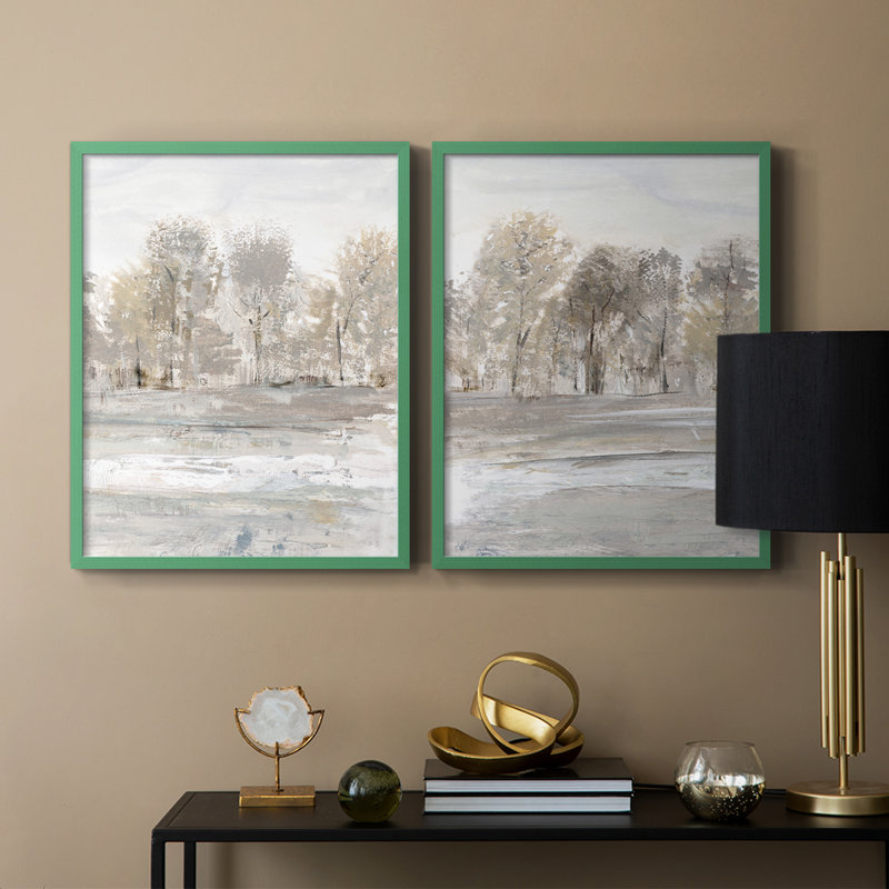 «Meadow's Edge I», reproduction encadrée de qualité supérieure - prête à être accrochée - aucun clou requis - aucun clou requis
