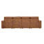 Canapé modulaire rembourré à chaud en tissu avec deux repose-pieds-393489368