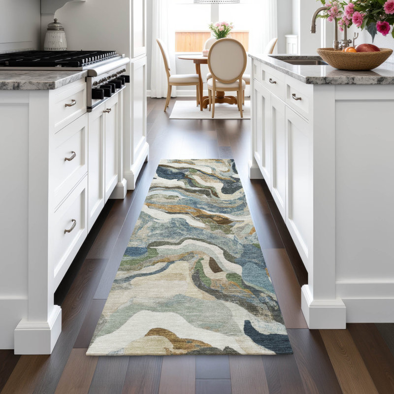 Machine Washable Indoor/Outdoor Oden ACN2162 Modern Rug, Tapis de couloir 2 pi 3 po x 7 pi 6 po