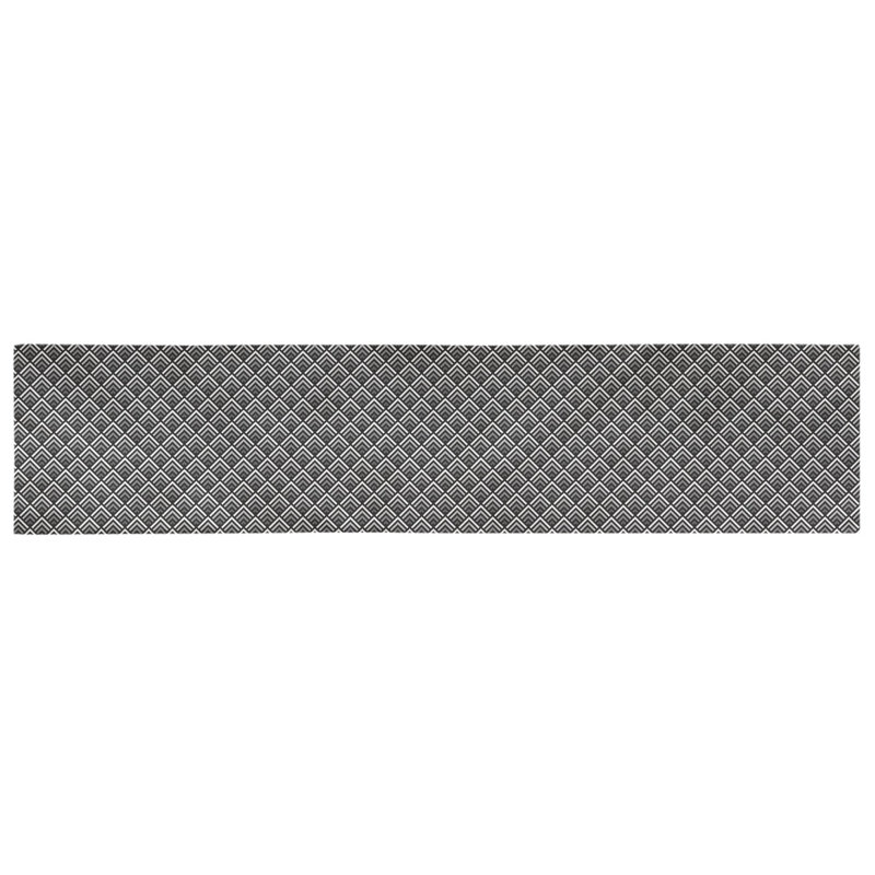 Chemin de table géométrique Avicia, 91,5 po x 17,5 po, Gris, Coton