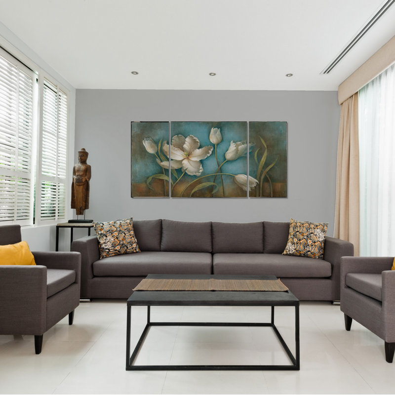 Mystic Lake - ensemble de 3 reproductions sur toile, H 32 po x l 64 po x P 1,5 po