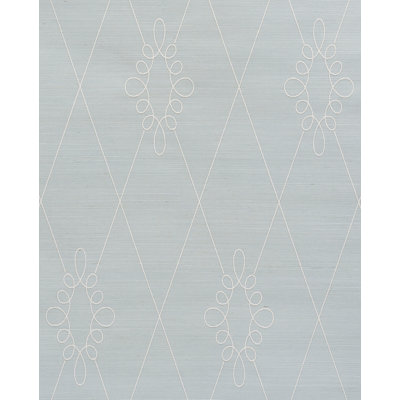 Papier peint en sisal brodé Sylvie