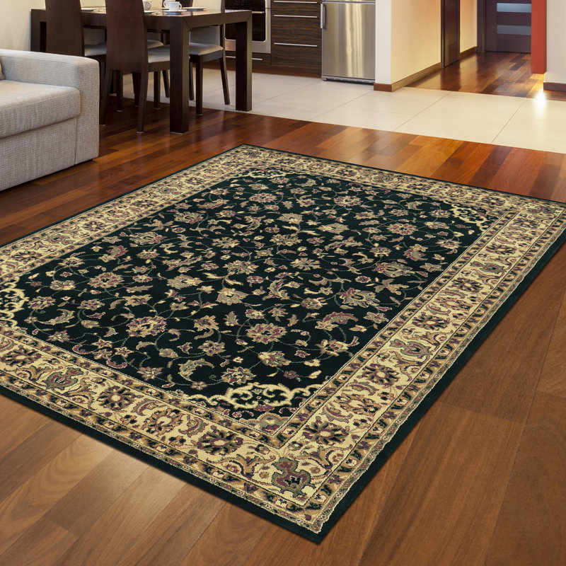 Tapis noir Port St. Lucie, Rectangle 5 pi 5 po x 7 pi 7 po