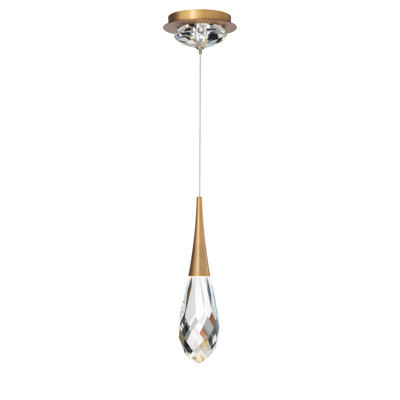 Hibiscus 1 Light LED Crystal Mini Pendant With 3-CCT Color Temperature Selectable Switch (3000K-3500K-4000K)