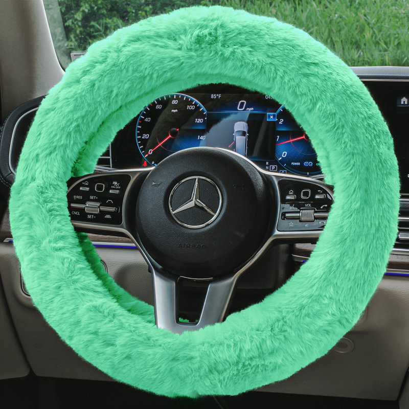 Housse de volant en fausse fourrure Doe16, Menthe