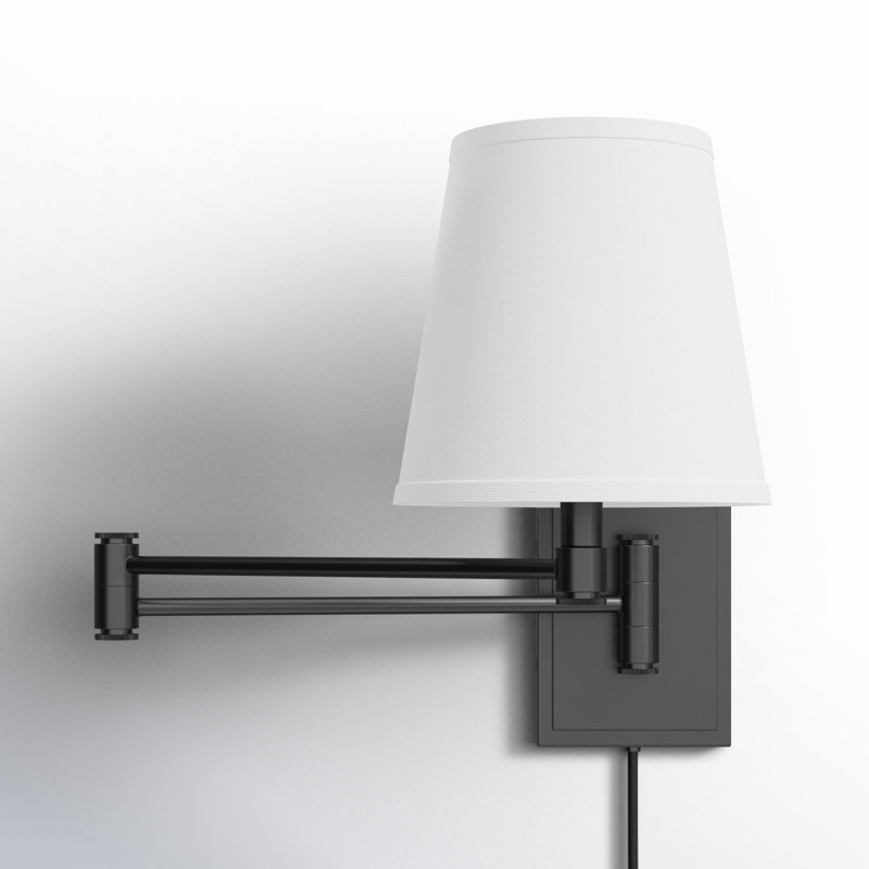 Janis Steel Plug-in Swing Arm Sconce, Black