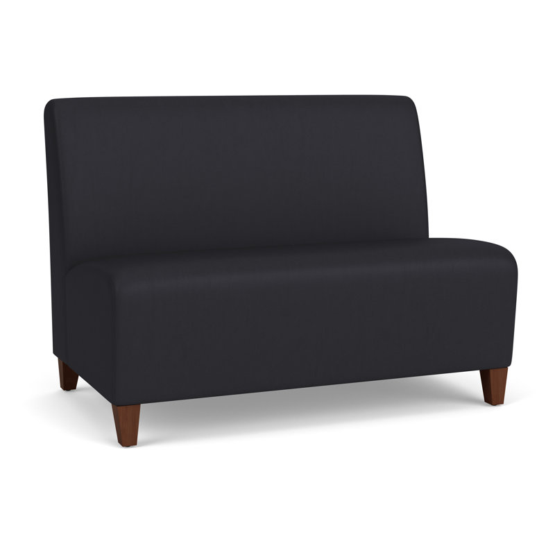 Causeuse sans accoudoirs Ravenna, Noir Patriot Plus, Bois de noyer