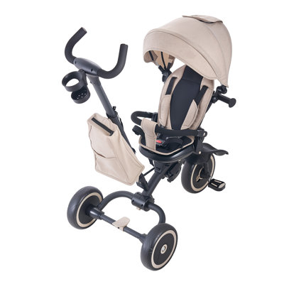 Tricycle et poussette pour tout-petits de 18 mois à 5 ans, tringle pour enfants 7-en-1 avec poignée à pousser, auvent, siège et rangement rotatifs, tricycle pour tout-petits, jouet d'anniversaire pour garçons et filles