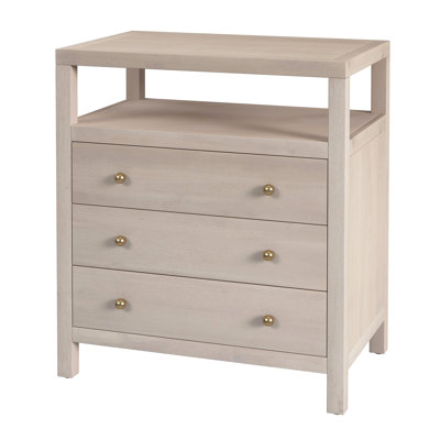 Celine 3-Drawer Acacia Nightstand