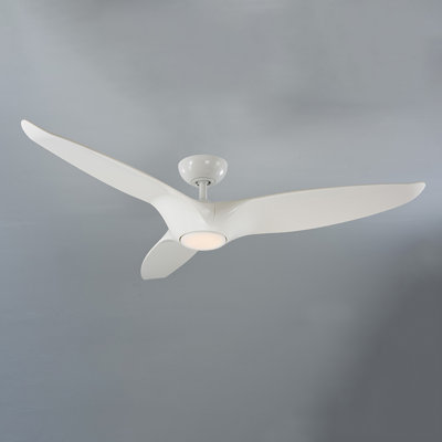 Morpheus III 60" 3 - Blade Outdoor/Indoor Smart Standard Ceiling Fan with Wall Control and LED Light Kit Included, Works With Alexa and iOS or Android App