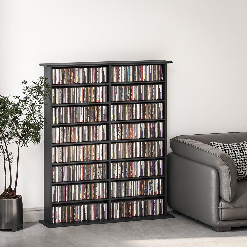 123.7cm H Media Shelves, Black